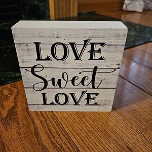 5 x 5 inch wooden Love Sweet Love box sign